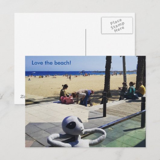 Carte Postale Aimer la plage (Devant / Derrière)