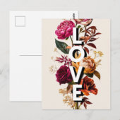 Carte Postale Aimer la typographie florale (Devant / Derrière)