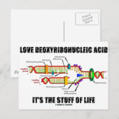 Carte Postale Aimer l'acide désoxyribonucléique C'est le truc de (Devant / Derrière)