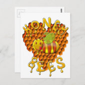 Carte Postale aimer les abeilles (Devant / Derrière)