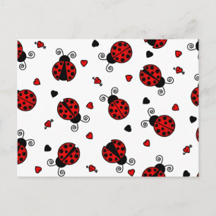 Carte Postale Aimer les bogues Red Ladybugs