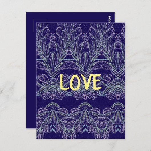 Carte Postale Aimer les perruques douces (pourpre) (Devant / Derrière)