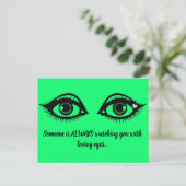 Carte Postale Aimer les yeux mignon Encourageant Citation Lime V (Debout devant)