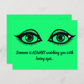 Carte Postale Aimer les yeux mignon Encourageant Citation Lime V (Devant / Derrière)