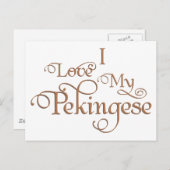 Carte Postale Aimer Mon Pekingese (Devant / Derrière)