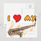 Carte Postale Aimer Mon Sax (Devant / Derrière)