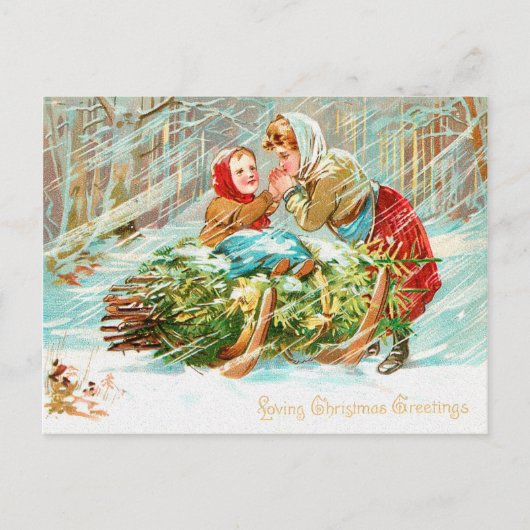 Carte Postale Aimer Noël Salutation (Devant)