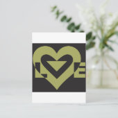 Carte Postale Aimer Sage Vert sur Noir (Debout devant)