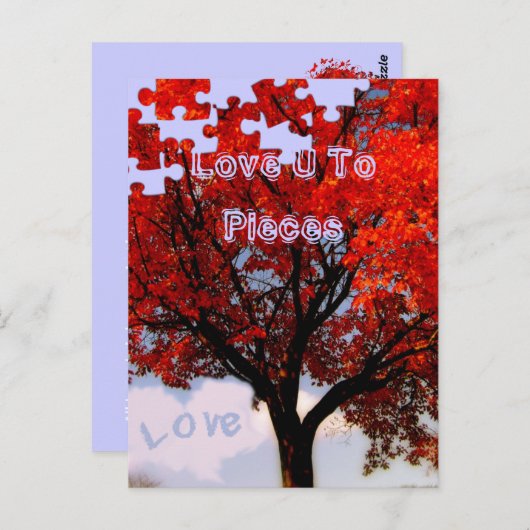 Carte Postale Aimer U aux pièces Valentines Jour (Devant / Derrière)