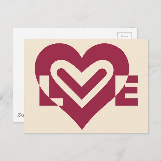 Carte Postale Aimer Vin À Deux Tons Violet (Devant / Derrière)