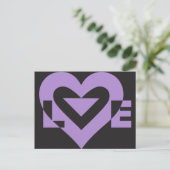 Carte Postale Aimer violet sur noir (Debout devant)