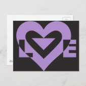 Carte Postale Aimer violet sur noir (Devant / Derrière)