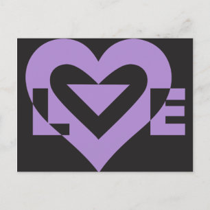 Carte Postale Aimer violet sur noir