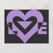 Carte Postale Aimer violet sur noir (Devant)