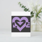 Carte Postale Aimer violet sur noir (Debout devant)