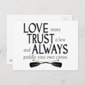 Carte Postale Aimez beaucoup, faites confiance à quelques (Devant / Derrière)