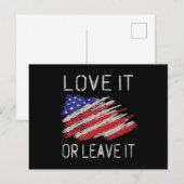 Carte Postale Aimez-le ou laissez-le États-Unis Drapeau (Devant / Derrière)