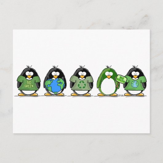 Carte Postale Aimez les pingouins de terre (Devant)