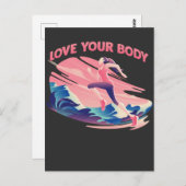 Carte Postale Aimez votre corps Forme de l'esprit positif Courir (Devant / Derrière)