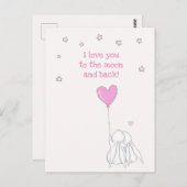 Carte Postale Aimez-vous à la lune et de retour ! Saint Valentin (Devant / Derrière)