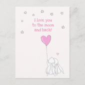 Carte Postale Aimez-vous à la lune et de retour ! Saint Valentin (Devant)