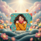 Carte Postale Aimez-vous | Fille se serrant la ceinture