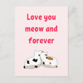 Carte Postale Aimez-vous miow et pour toujours | Cats Valentines (Devant)