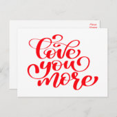 Carte Postale Aimez-vous plus, en pensant à vous, Mlle Vous, Bon (Devant / Derrière)