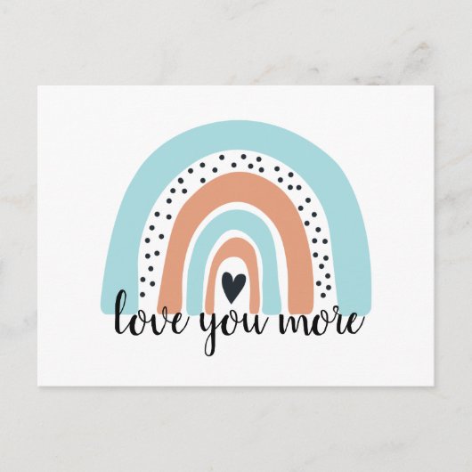 Carte Postale Aimez-vous plus Rainbow Heart Blue Peach (Devant)