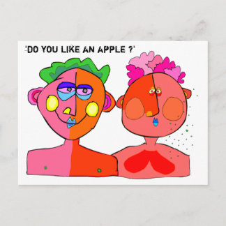 Carte Postale 'aimez-vous une pomme ? '