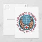Carte Postale Air Force Veteran (Devant / Derrière)