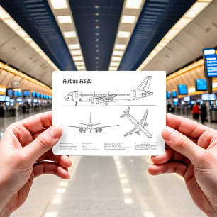 Carte Postale Airbus A320 - Plans de dessin de plan d'avion BD