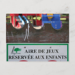 Carte Postale Aire de jeux pour enfants 1 Réserve aux Enfants
