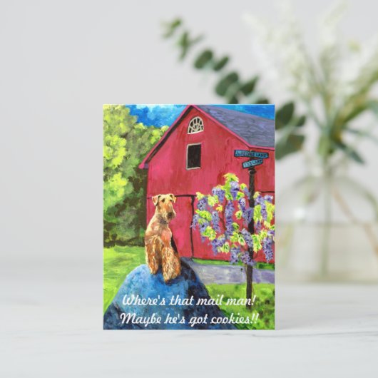 Carte postale Airedale Barn (Debout devant)