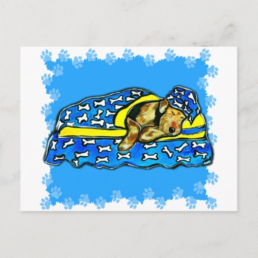 Carte Postale Airedale endormi (Devant)