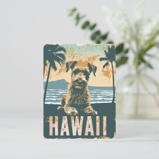 Carte Postale Airedale Hawaii Voyage de vacances (Debout devant)