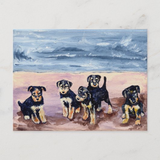 Carte postale Airedale Puppies (Devant)