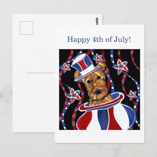 CARTE POSTALE AIREDALE TERRIER (Devant / Derrière)