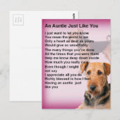 Carte Postale Airedale Terrier Design - Poème de la tante (Devant / Derrière)