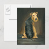Carte postale Airedale Terrier Dog Art (Devant / Derrière)