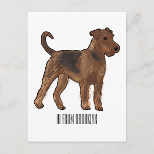 Carte Postale Airedale terrier dog cartoon