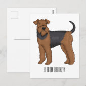 Carte Postale Airedale terrier dog cartoon (Devant / Derrière)