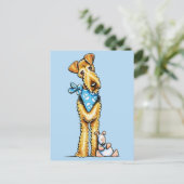 Carte Postale Airedale Terrier et Puppy (Debout devant)