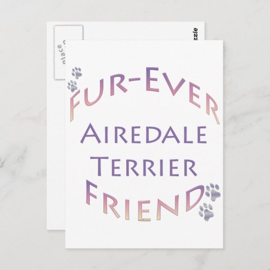 Carte Postale Airedale Terrier Furever (Devant / Derrière)