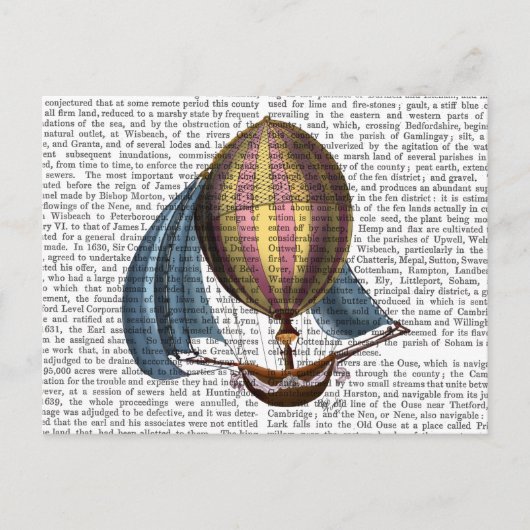 Carte Postale AirShip avec voiles bleues (Devant)