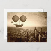Carte Postale Airship Over Chicago (Devant / Derrière)