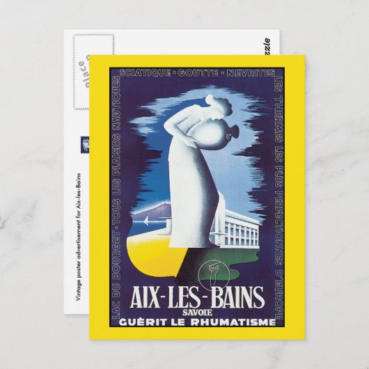 Carte postale : Aix-Les-Bains - Eaux de guérison (Devant / Derrière)