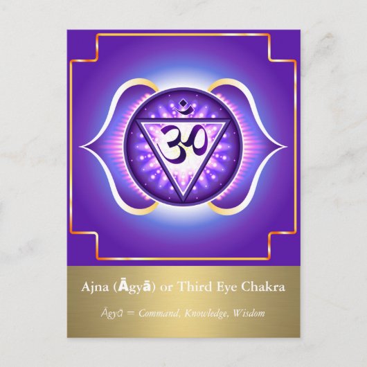 Carte Postale Ajna (Agyā) ou Third Eye Chakra (Devant)