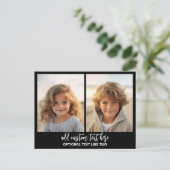 Carte Postale Ajouter 2 Photos - Collage Simple - Noir (Debout devant)