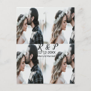 Carte Postale Ajouter couple photo merisier marié ajouter date a